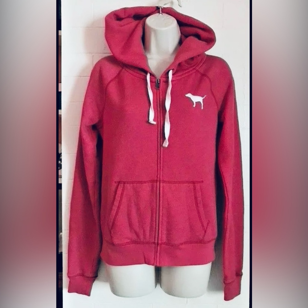 PINK Victorias Secret Love Pink 1986 Zip Up Hoodie Sweatshirt Women’s Size Med
